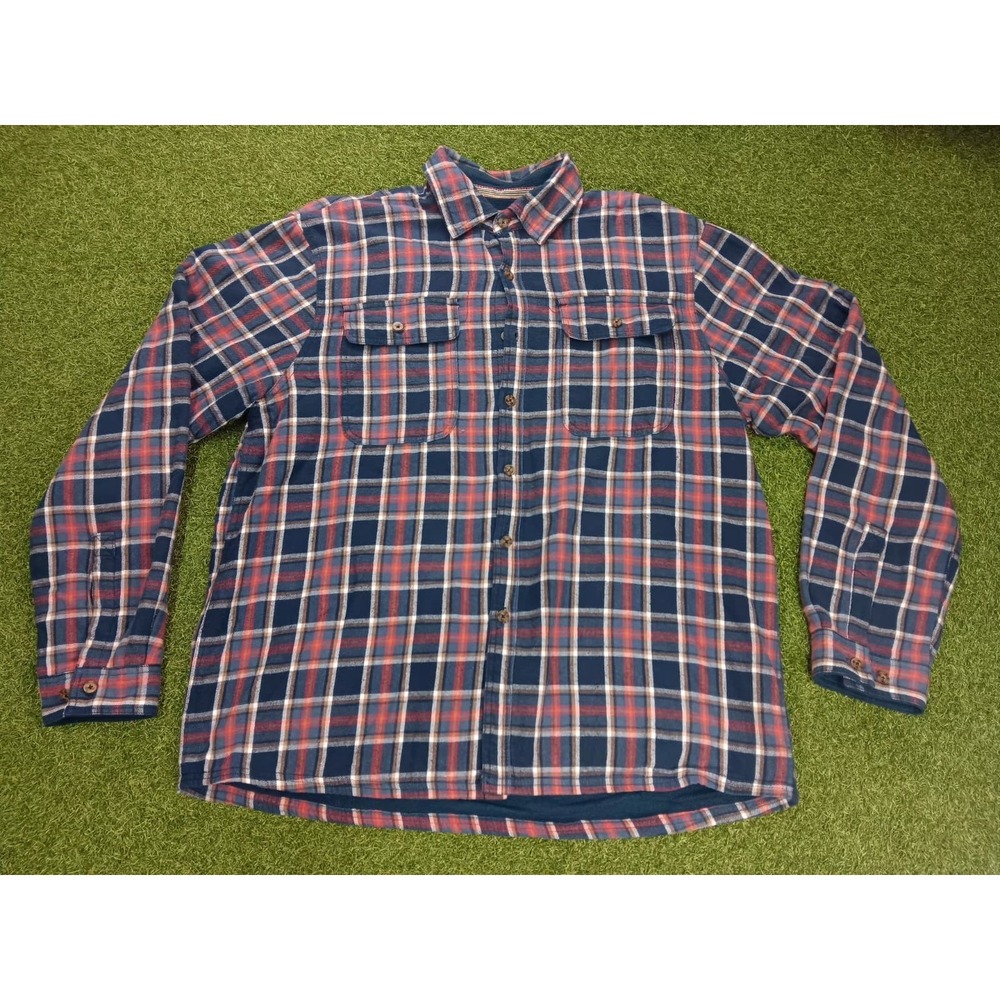 Boston Traders Shacket Mens XL Multicolor Plaid Fleece Lined Button Front Winter